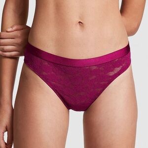 Victoria’s Secret PINK Magenta Lace Thong Panty Size Small